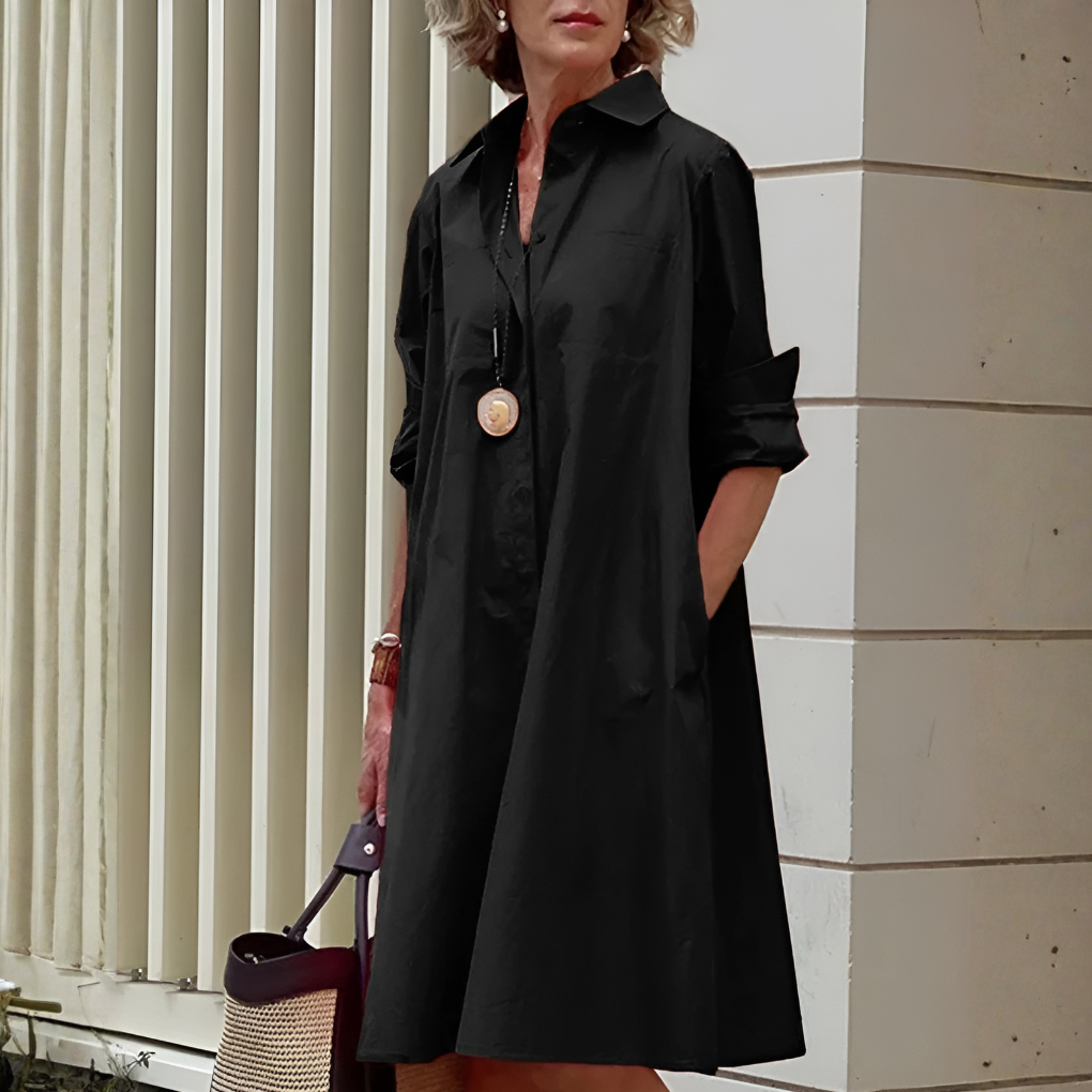Niki | Women's Relaxed Polo Shirt Midi Dress