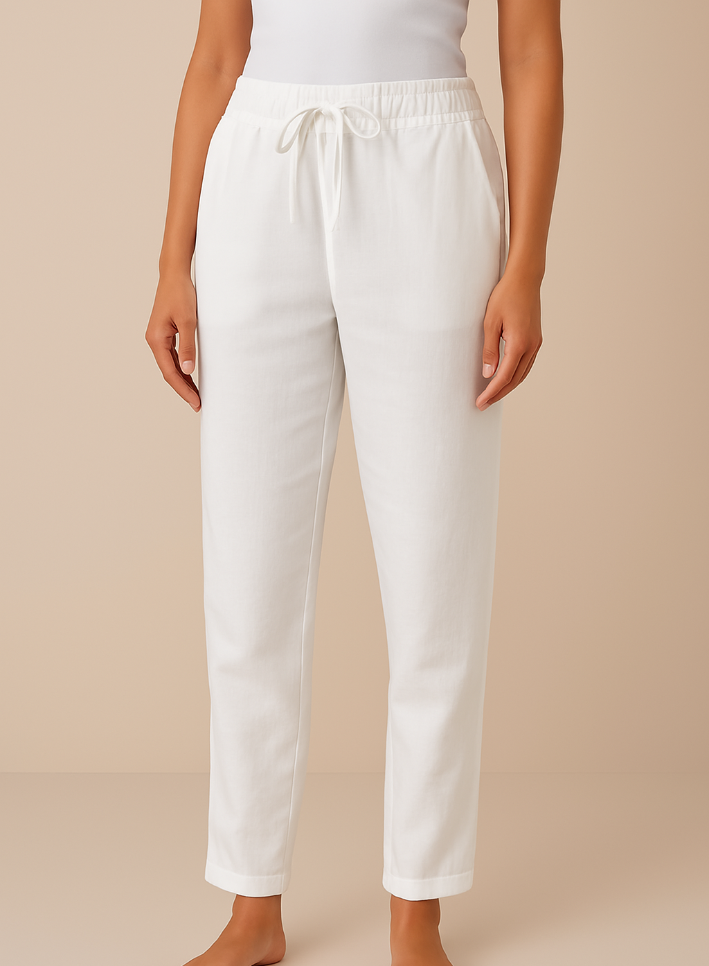 Easygoing Linen Blend Drawstring Pants