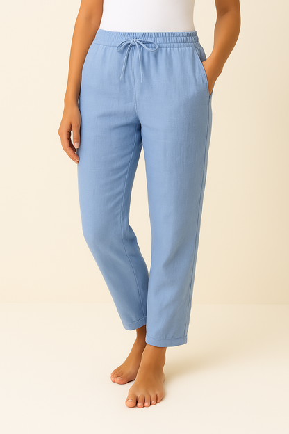 Easygoing Linen Blend Drawstring Pants