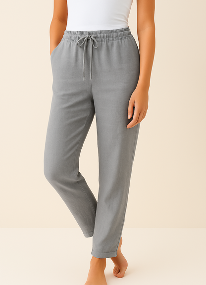 Easygoing Linen Blend Drawstring Pants
