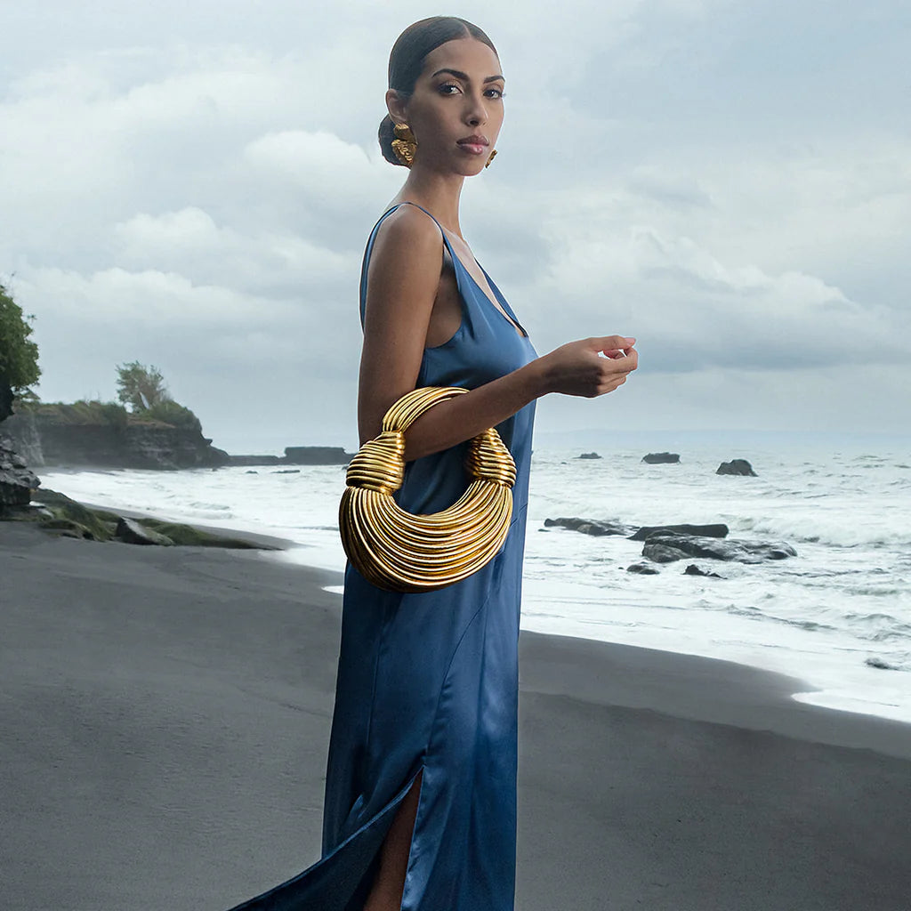 Niki | Women's Round Tote Bag with Knotted Detail
