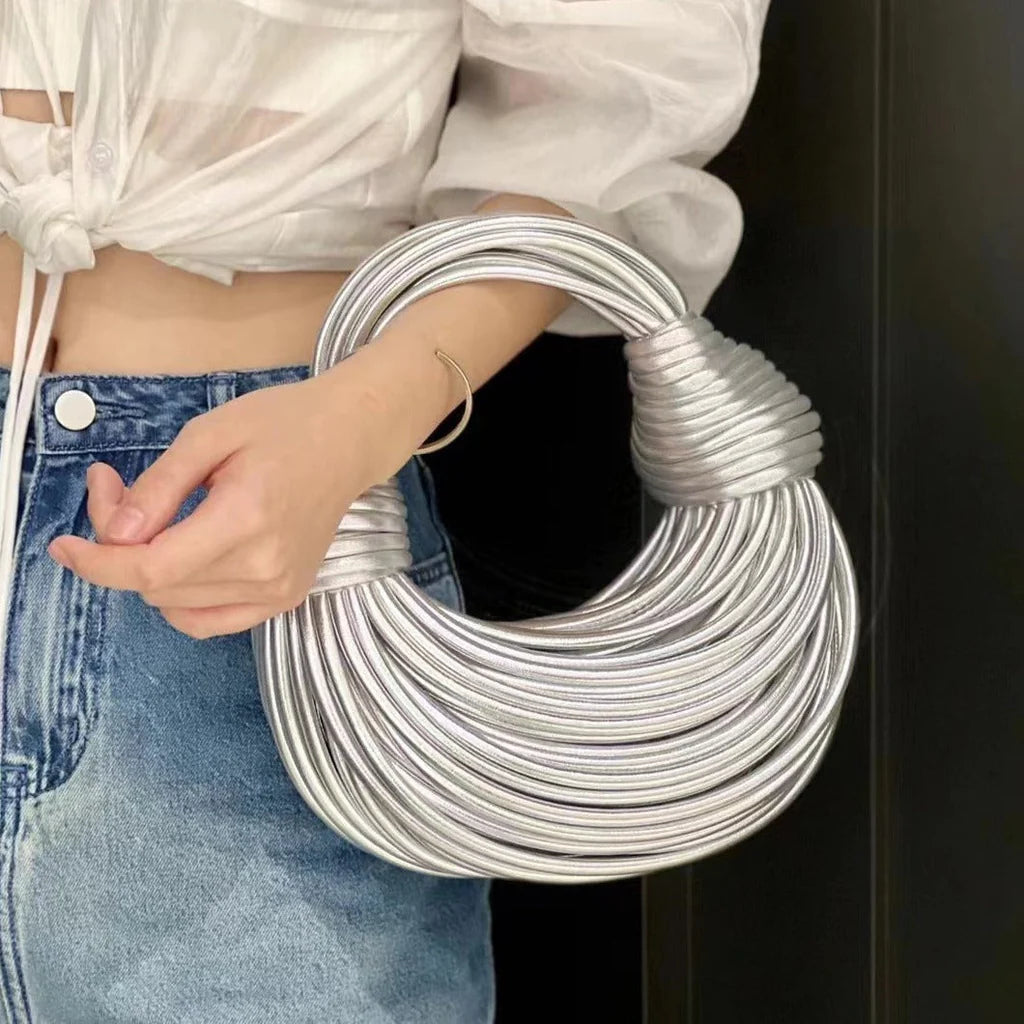 Niki | Women's Round Tote Bag with Knotted Detail