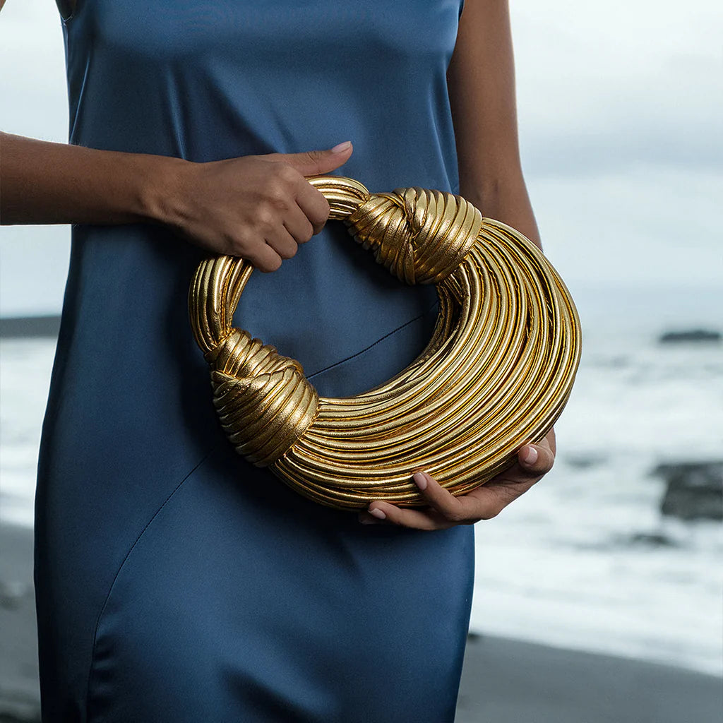 Niki | Women's Round Tote Bag with Knotted Detail