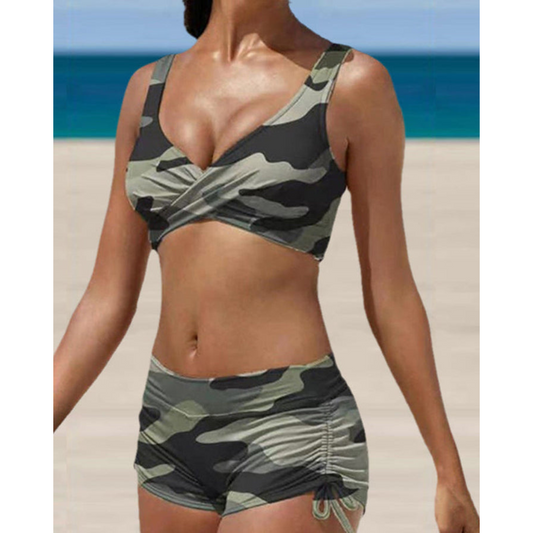 Niki | Ruched Swim Shorts & Top Set