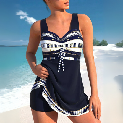 Women's Ruched Swimdress with Tummy Control