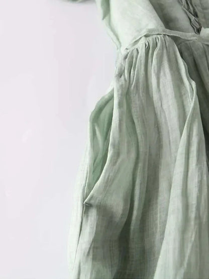 Niki | Women's Breezy Ruffle Linen Maxi Dress
