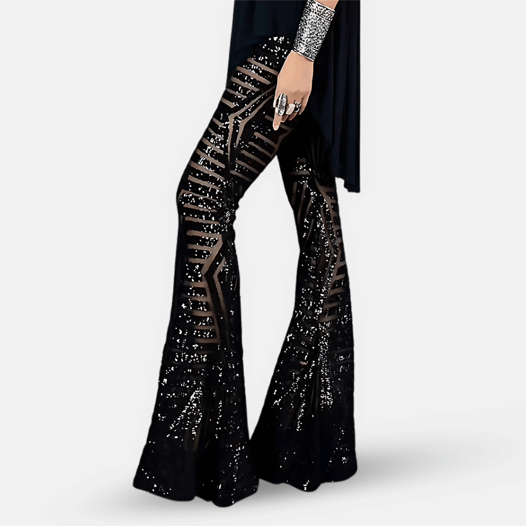 Niki | Women's Shimmering Sequined Bell Bottoms