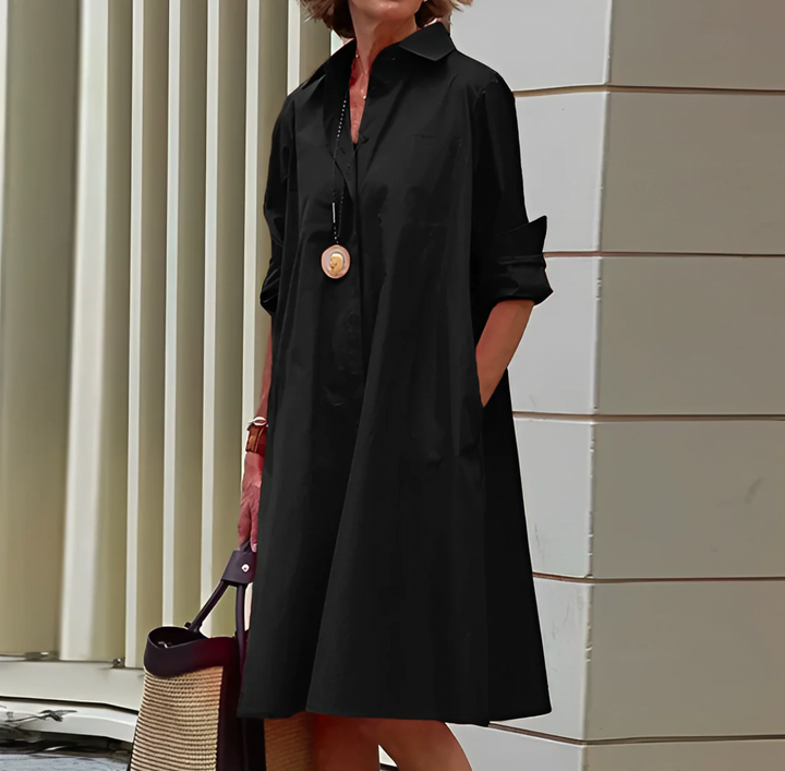 Women's Effortless Collared Shirt Dress