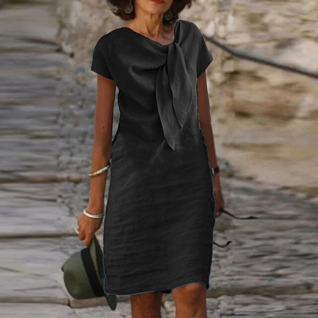 Niki | Women's Elegant Bow Neck Sheath Dress