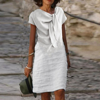 Niki | Women's Elegant Bow Neck Sheath Dress