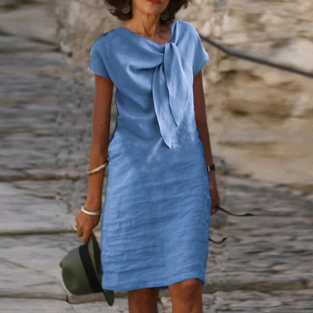 Niki | Women's Elegant Bow Neck Sheath Dress