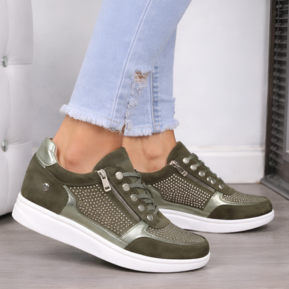 Niki | Women's Side Zip Orthopedic Casual Sneakers