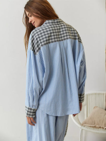 Cozy Striped & Checkered Pajama Set