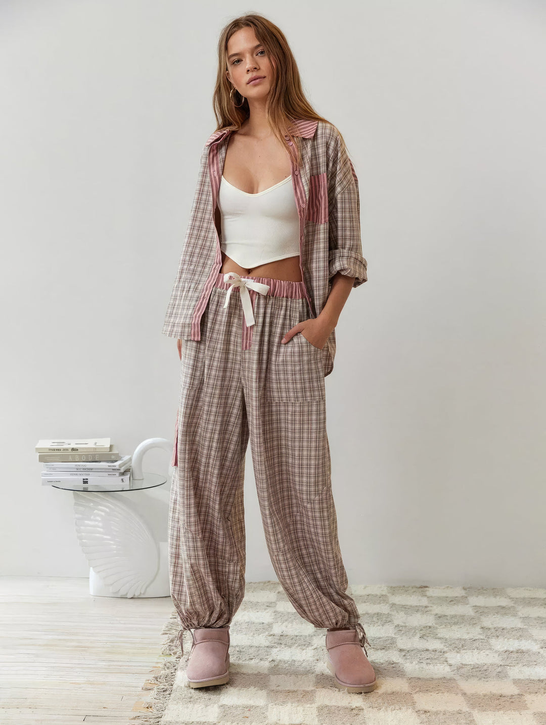 Cozy Striped & Checkered Pajama Set