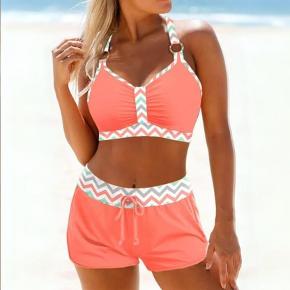 Niki | Women's Striped Nautical Swim Set with Shorts