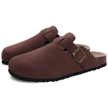 Niki | Women's Suede Mules with Adjustable Buckle