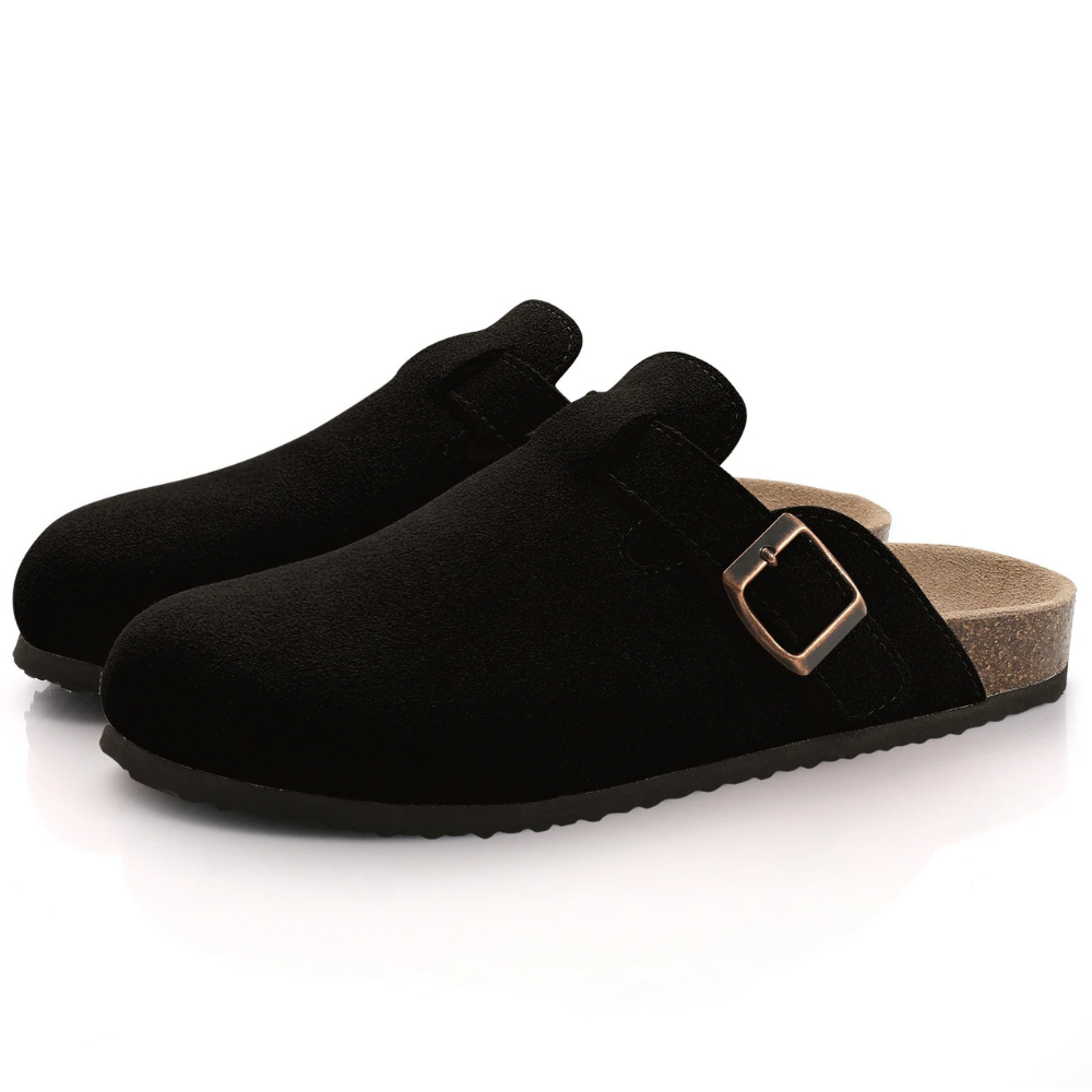 Niki | Women's Suede Mules with Adjustable Buckle