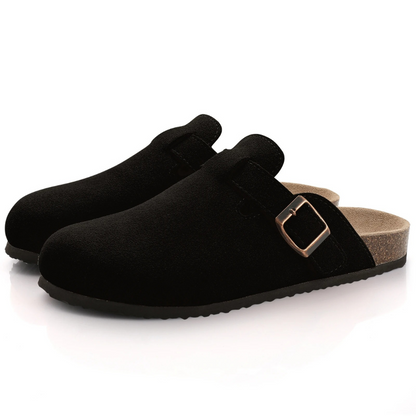 Niki | Women's Suede Mules with Adjustable Buckle