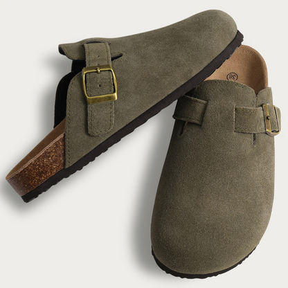 Niki | Women's Suede Mules with Adjustable Buckle