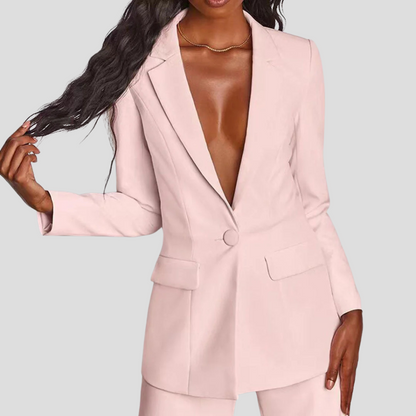 Women's Tailored Blazer and Pant Suit Set