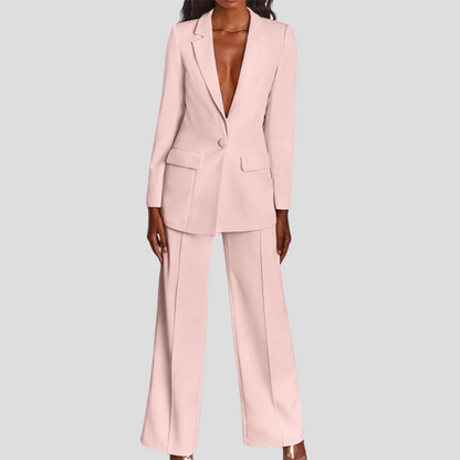 Women's Tailored Blazer and Pant Suit Set