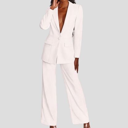 Women's Tailored Blazer and Pant Suit Set