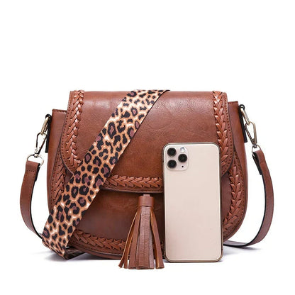 Niki | Women's Tassel Crossbody Bag with Braided Trim