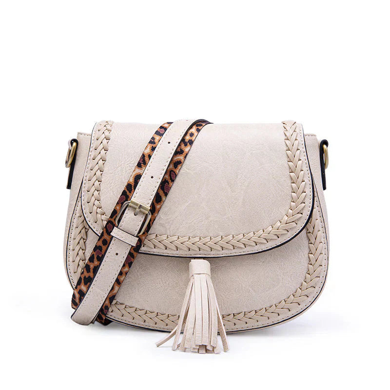 Niki | Women's Tassel Crossbody Bag with Braided Trim