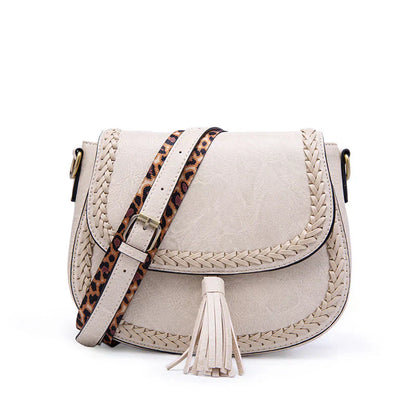Niki | Women's Tassel Crossbody Bag with Braided Trim