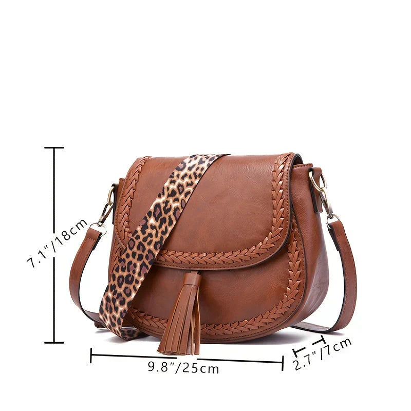 Niki | Women's Tassel Crossbody Bag with Braided Trim