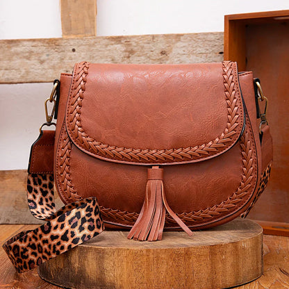 Niki | Women's Tassel Crossbody Bag with Braided Trim