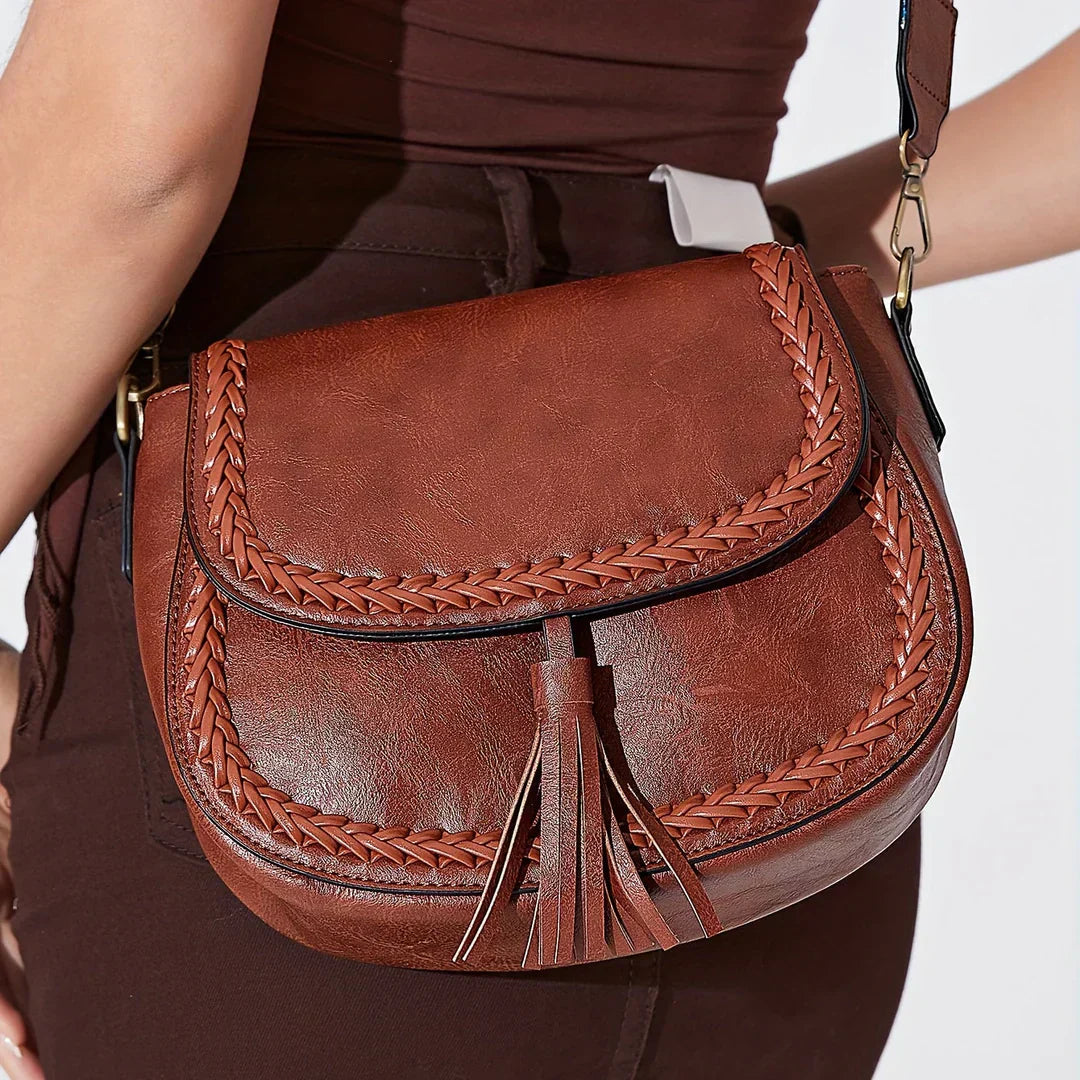 Niki | Women's Tassel Crossbody Bag with Braided Trim
