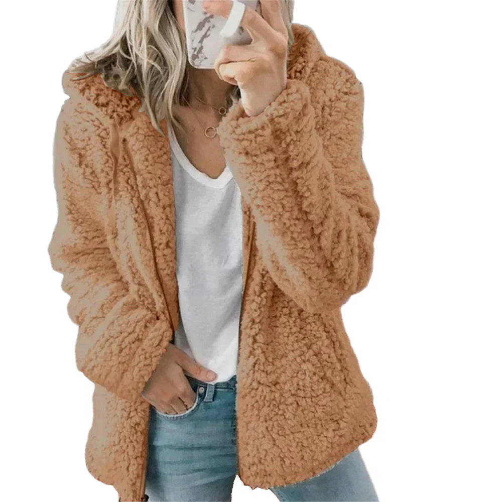 Niki | Plush Teddy Fleece Full Zip Hooded Jacket