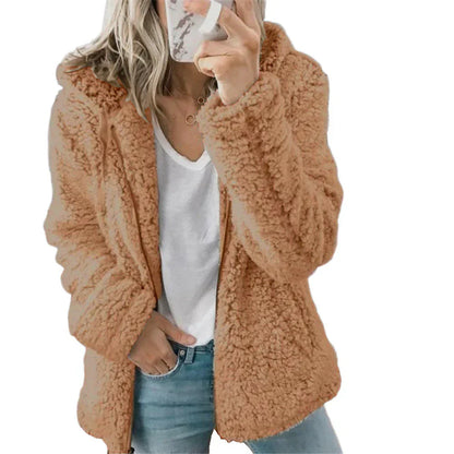 Niki | Plush Teddy Fleece Full Zip Hooded Jacket