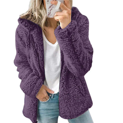 Niki | Plush Teddy Fleece Full Zip Hooded Jacket