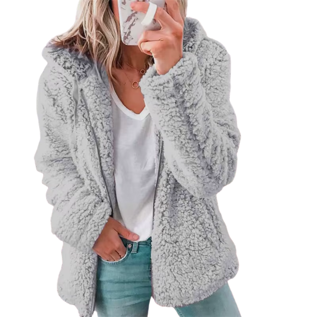 Niki | Plush Teddy Fleece Full Zip Hooded Jacket