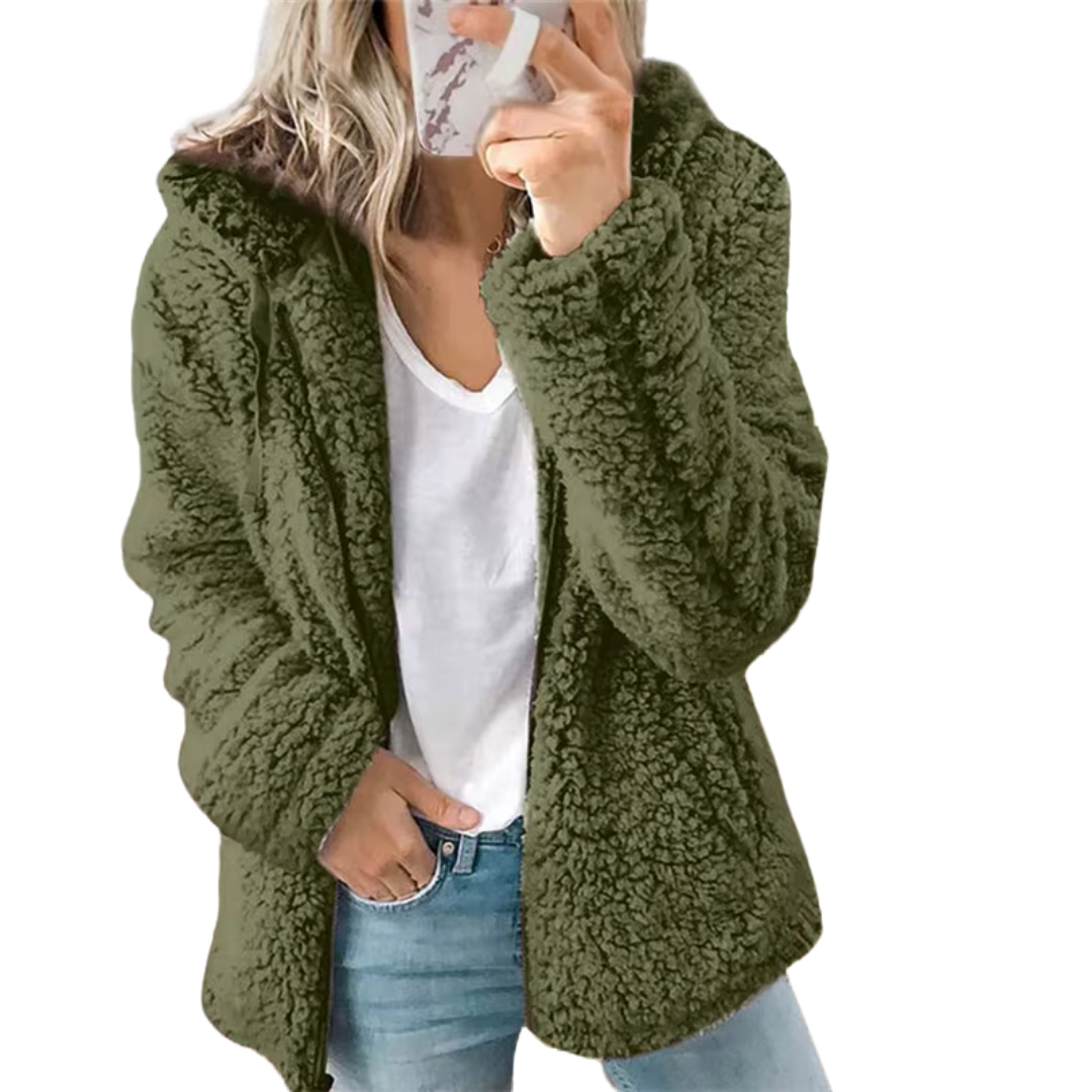 Niki | Plush Teddy Fleece Full Zip Hooded Jacket