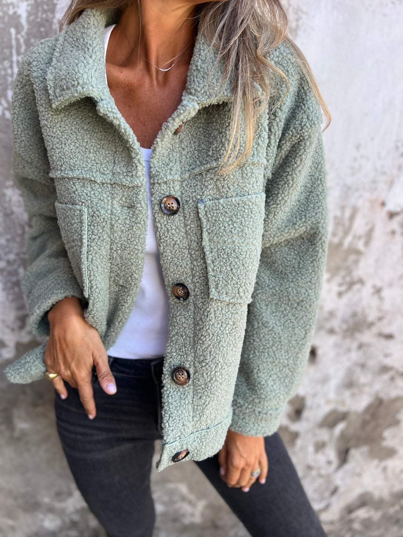 Niki | Plush Teddy Jacket With Pockets