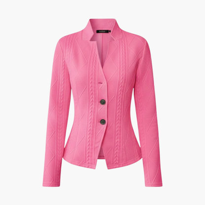 Niki | Textured Knit Single Button Blazer Jacket