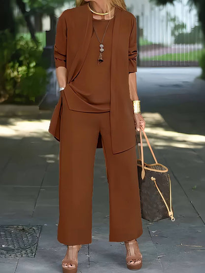 Chic Three-Piece Pantsuit Set for Women