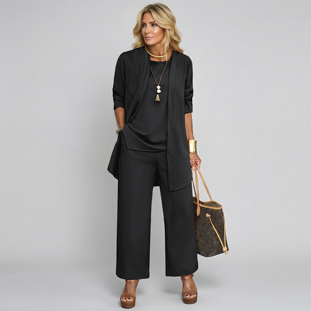 Chic Three-Piece Pantsuit Set for Women