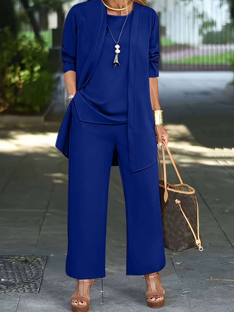 Chic Three-Piece Pantsuit Set for Women