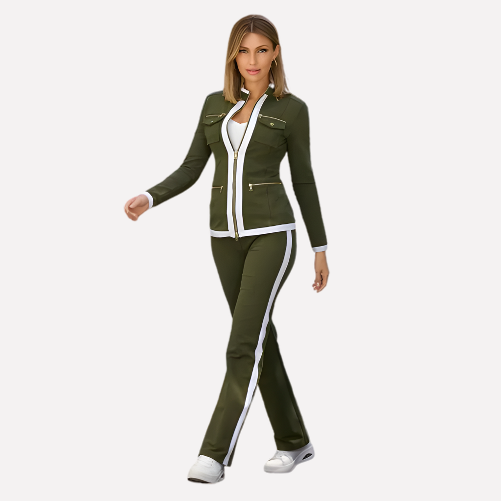 Niki | Sporty Contrast Trim Tracksuit Set
