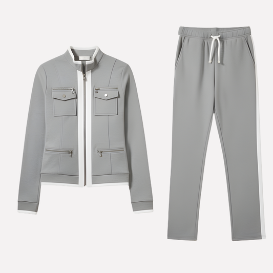 Niki | Sporty Contrast Trim Tracksuit Set