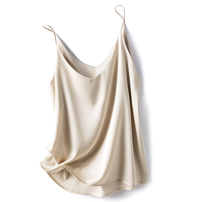 Silky Spaghetti Strap V-Neck Cami Top