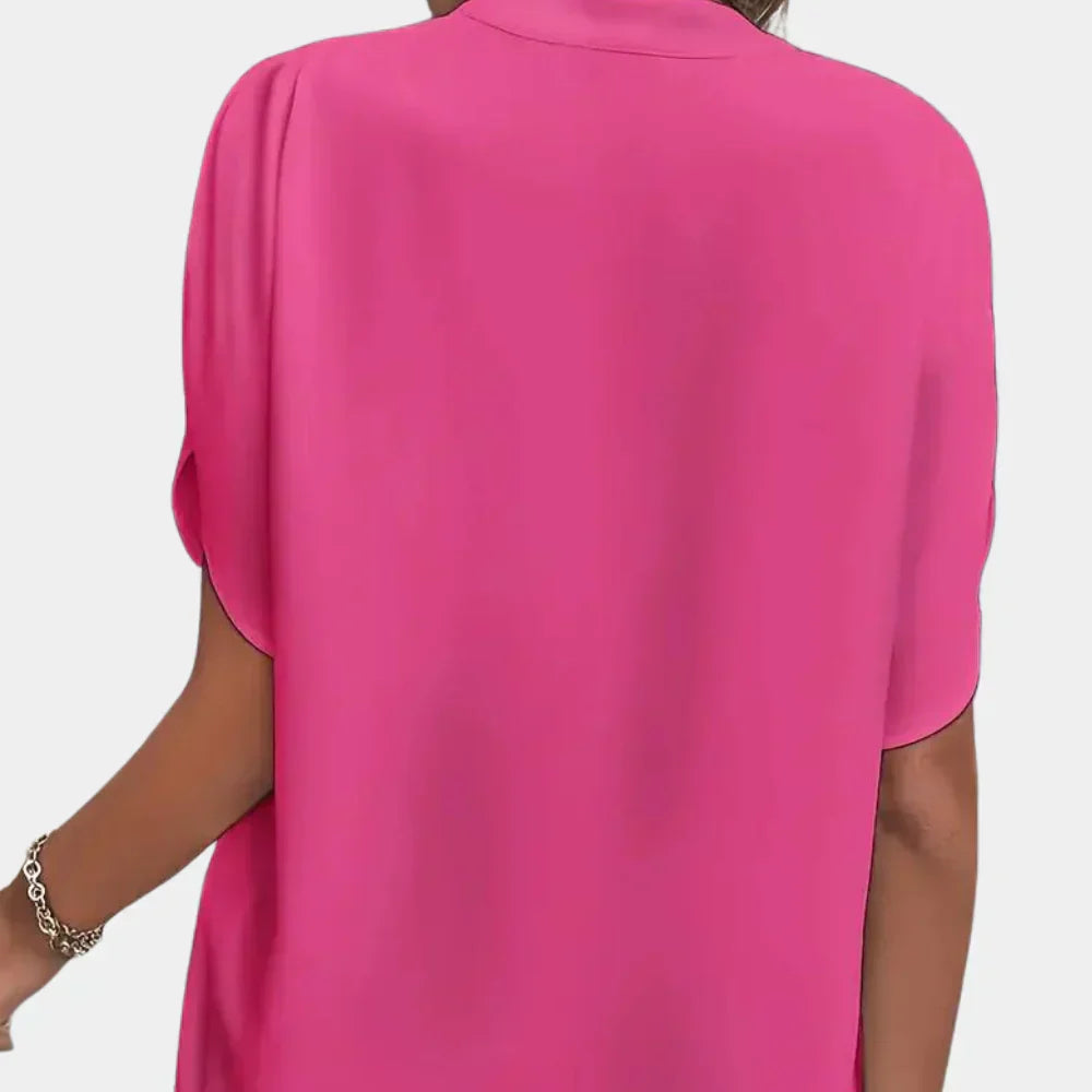 Niki | Relaxed Split Sleeve V-Neck Blouse