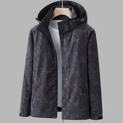 Women's Leaf Print Hooded Lightweight Jacket