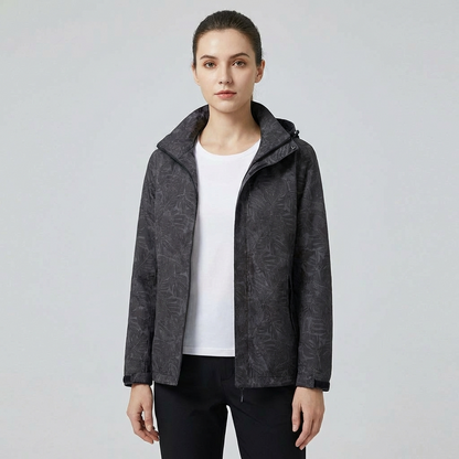 Women's Leaf Print Hooded Lightweight Jacket