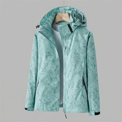 Women's Leaf Print Hooded Lightweight Jacket