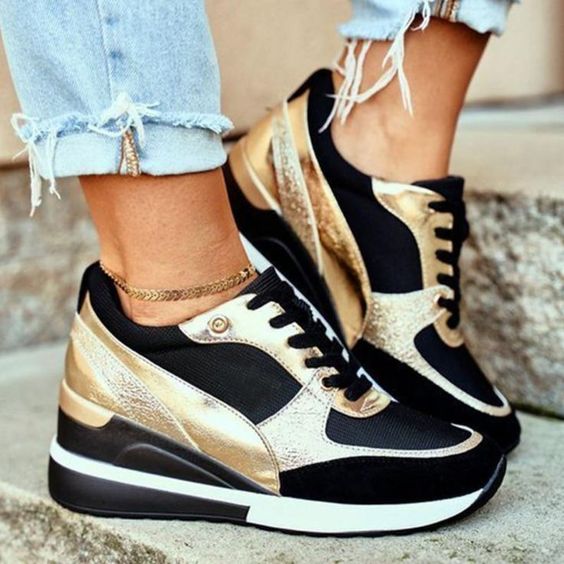 Chic Lift Wedge Sneakers for All-Day Comfort